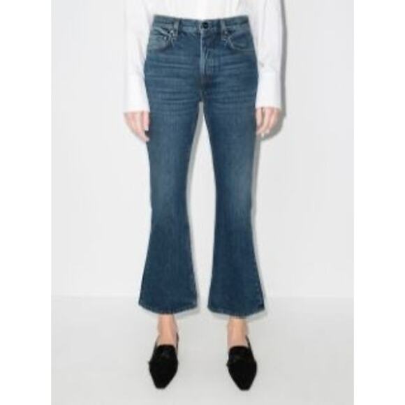 TOTEME Blue Cropped Kick Flared Jeans 29/34 - Picture 1 of 16